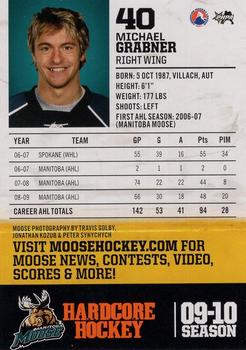 2009-10 Manitoba Moose (AHL) #NNO Michael Grabner Back