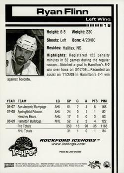 2009-10 Choice Rockford IceHogs (AHL) #16 Ryan Flinn Back
