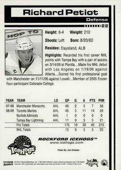 2009-10 Choice Rockford IceHogs (AHL) #22 Richard Petiot Back