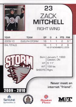 2009-10 M&T Printing Guelph Storm (OHL) #NNO Zack Mitchell Back