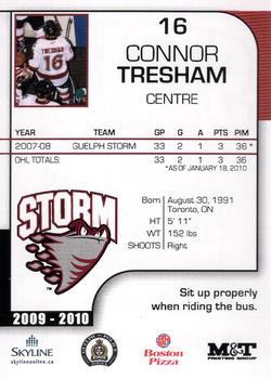 2009-10 M&T Printing Guelph Storm (OHL) #NNO Connor Tresham Back