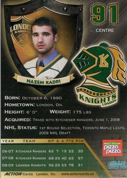 2009-10 Action London Knights (OHL) #1 Nazem Kadri Back
