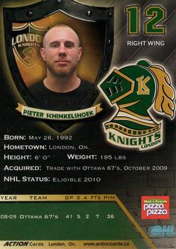 2009-10 Action London Knights (OHL) #5 Pieter Schinkelshoek Back