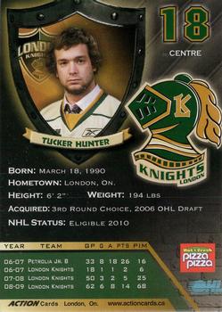 2009-10 Action London Knights (OHL) #7 Tucker Hunter Back