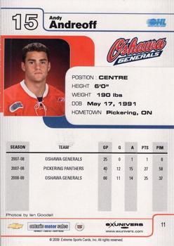 2009-10 Extreme Oshawa Generals (OHL) #11 Andy Andreoff Back