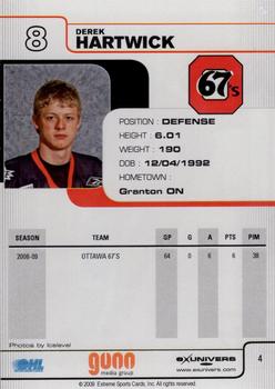 2009-10 Extreme Ottawa 67's (OHL) #4 Derek Hartwick Back