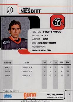 2009-10 Extreme Ottawa 67's (OHL) #5 Thomas Nesbitt Back