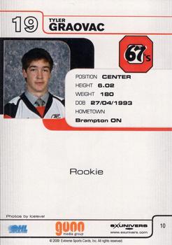 2009-10 Extreme Ottawa 67's (OHL) #10 Tyler Graovac Back