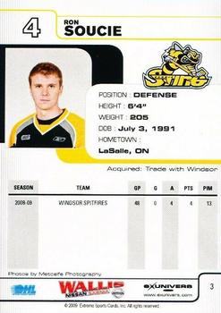 2009-10 Extreme Sarnia Sting (OHL) #3 Ron Soucie Back