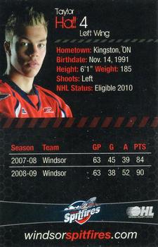 2009-10 Windsor Spitfires (OHL) #NNO Taylor Hall Back