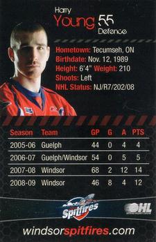 2009-10 Windsor Spitfires (OHL) #NNO Harry Young Back