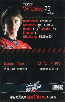 2009-10 Windsor Spitfires (OHL) #NNO Michael Whaley Back