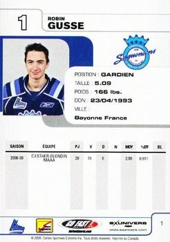 2009-10 Extreme Chicoutimi Saugueneens (QMJHL) #1 Robin Gusse Back
