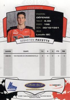 2009-10 Extreme Drummondville Voltigeurs (QMJHL) #1 Sebastien Payette Back