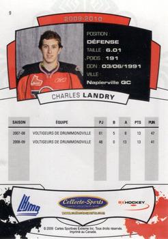 2009-10 Extreme Drummondville Voltigeurs (QMJHL) #9 Charles Landry Back