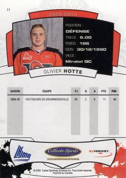 2009-10 Extreme Drummondville Voltigeurs (QMJHL) #11 Olivier Hotte Back