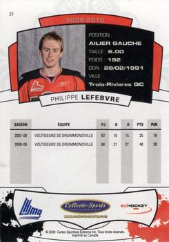 2009-10 Extreme Drummondville Voltigeurs (QMJHL) #21 Philippe Lefebvre Back