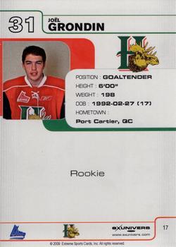 2009-10 Extreme Halifax Mooseheads (QMJHL) #17 Joel Grondin Back