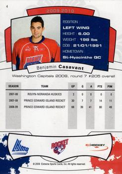 2009-10 Extreme Prince Edward Island Rocket (QMJHL) #4 Benjamin Casavant Back