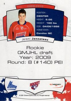2009-10 Extreme Prince Edward Island Rocket (QMJHL) #9 Jeremi Janneteau Back