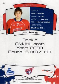 2009-10 Extreme Prince Edward Island Rocket (QMJHL) #21 Cody Linteau Back