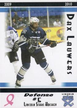 2009-10 Blue Line Booster Club Lincoln Stars (USHL) #5 Dax Lauwers Front