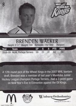 2009-10 McDonald's Brandon Wheat Kings (WHL) #NNO Brenden Walker Back