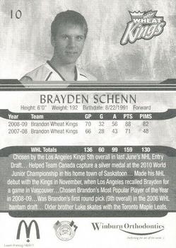 2009-10 McDonald's Brandon Wheat Kings (WHL) #NNO Brayden Schenn Back