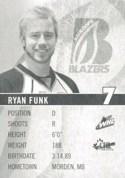2009-10 Kamloops Blazers (WHL) #NNO Ryan Funk Back