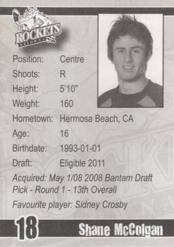 2009-10 Kelowna Rockets (WHL) #NNO Shane McColgan Back