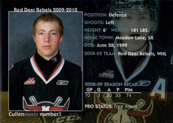2009-10 Red Deer Rebels (WHL) #2 Cullen Morin Back