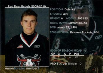 2009-10 Red Deer Rebels (WHL) #3 Aaron Borejko Back