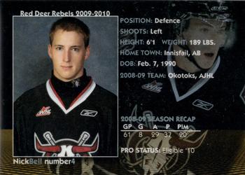 2009-10 Red Deer Rebels (WHL) #4 Nicholas Bell Back