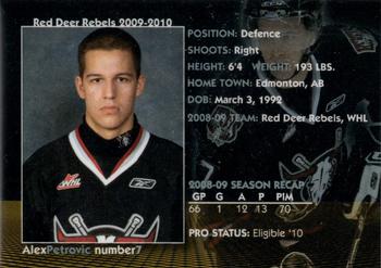 2009-10 Red Deer Rebels (WHL) #7 Alex Petrovic Back