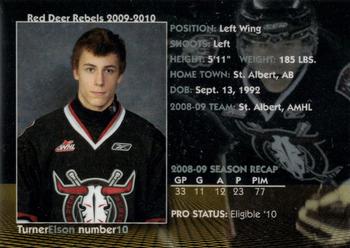 2009-10 Red Deer Rebels (WHL) #9 Turner Elson Back