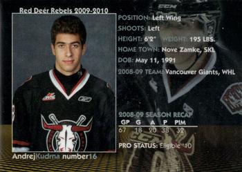 2009-10 Red Deer Rebels (WHL) #14 Andrej Kudrna Back