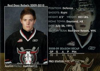 2009-10 Red Deer Rebels (WHL) #20 Justin Weller Back