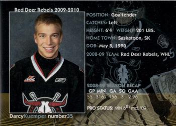 2009-10 Red Deer Rebels (WHL) #22 Darcy Kuemper Back