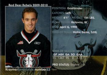 2009-10 Red Deer Rebels (WHL) #23 Kraymer Barnstable Back