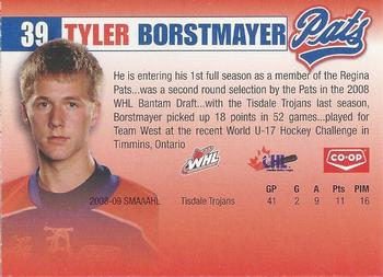 2009-10 Co-op Regina Pats (WHL) #3 Tyler Borstmayer Back