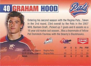 2009-10 Co-op Regina Pats (WHL) #12 Graham Hood Back