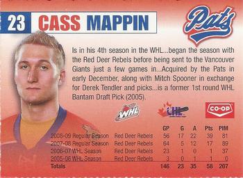 2009-10 Co-op Regina Pats (WHL) #16 Cassidy Mappin Back