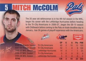 2009-10 Co-op Regina Pats (WHL) #17 Mitch McColm Back