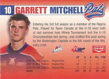 2009-10 Co-op Regina Pats (WHL) #19 Garrett Mitchell Back