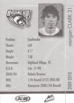 2009-10 Swift Current Broncos (WHL) #NNO Morgan Clark Back