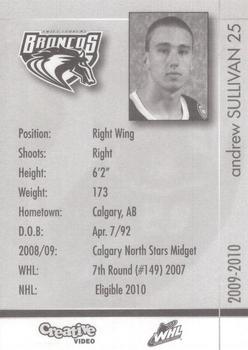 2009-10 Swift Current Broncos (WHL) #NNO Andrew Sullivan Back
