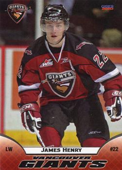 2009-10 Choice Vancouver Giants (WHL) #10 James Henry Front