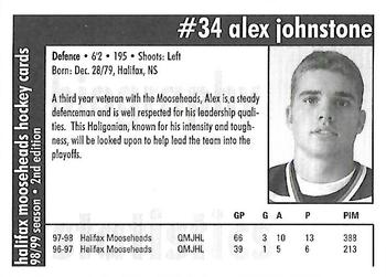 1998-99 Halifax Mooseheads (QMJHL) Second Edition #6 Alex Johnstone Back