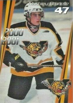 2000-01 Cartes, Timbres et Monnaies Sainte-Foy Victoriaville Tigres (QMJHL) #20 Mathieu Brunelle Front