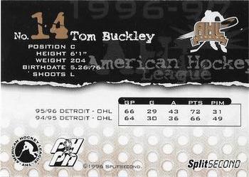 1996-97 SplitSecond Springfield Falcons (AHL) #NNO Tom Buckley Back